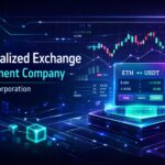 Decentralized exchange development by Rai Tech Corporation showing crypto trading dashboard, token swap, and DeFi platform